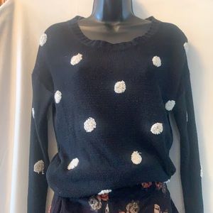 Black poka dot lightweight sweater